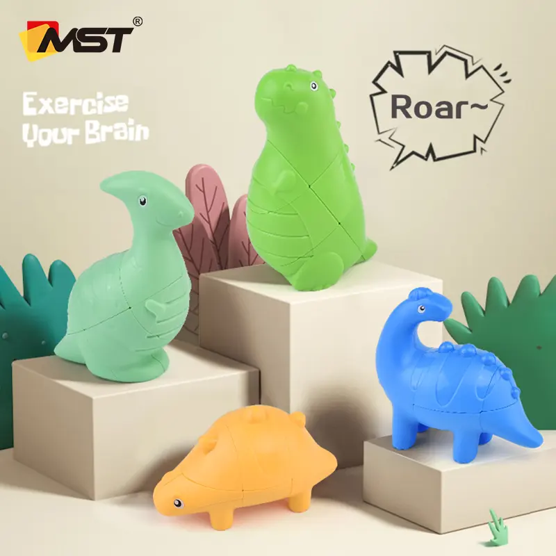 Ensemble de jouets sensoriels relâchant la pression, jouets éducatifs de dinosaure, jeu Intelligent, Cube magique de dinosaure