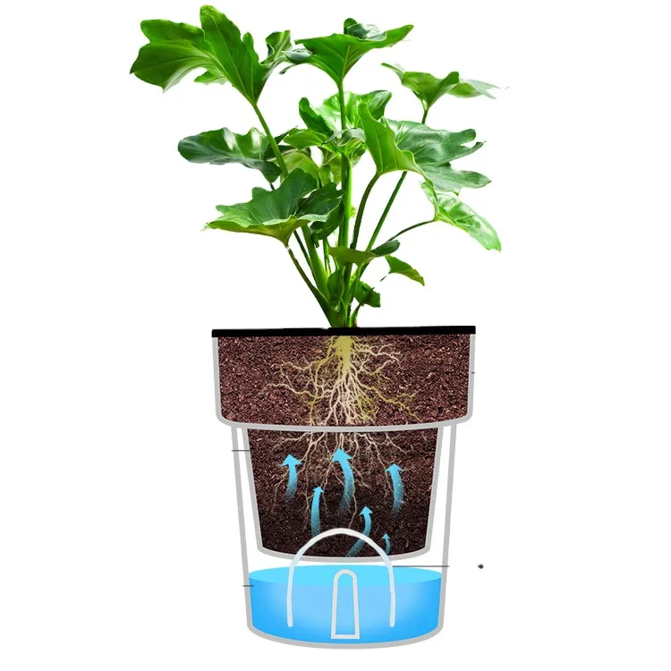 Nuovo stile bianco mini vaso di fiori vaso di plastica pigro vasi autoirriganti per piante