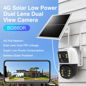 Cámara de red solar exterior OEM con sensor de movimiento PIR de doble lente, tarjeta de memoria 4G, sensor CMOS de seguridad, fuente de alimentación solar - Product Image 2