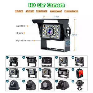 7 inç monitörlü kamera kamyon dikiz sistemi kelebek braketi 4 Pin/AV kablosu AHD RVs için 2Ch kamyon ters kamera sistemi - Product Image 5