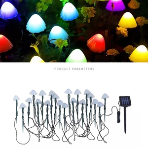 IP65 Waterproof 20LED Mini Solar Mushroom Light Garland Patio Solar Lights 8 Modes RGB <strong>LED</strong> Solar Fence Lights for Backyard Patio - Product Image 2