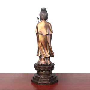 工場直販三人聖人像Guan Yinカスタマイズ蓮の花仏ブロンズ像 - Product Image 5