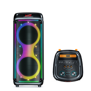 Portable Bluetooth Karaoke Speaker <strong>System</strong> - Audio Recording <strong>Function</strong>, 32 GB USB/SD Card Support, Built-in Rechargeable Battery,