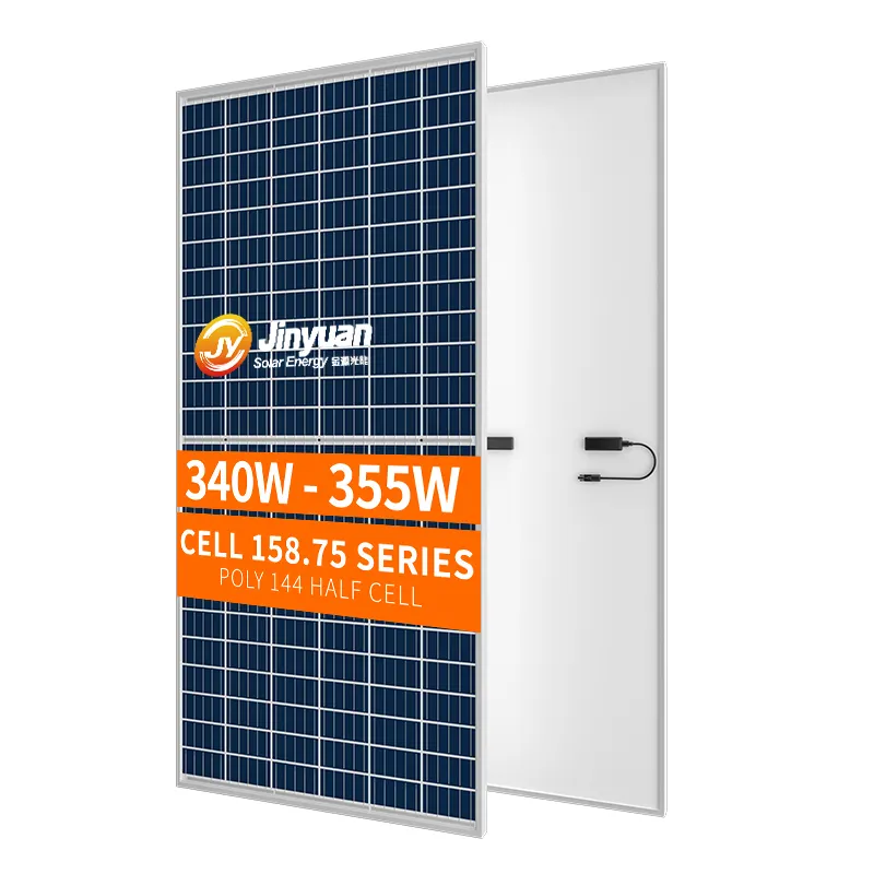 핫 세일 JINYUAN 158.75 시리즈 340W-355W 전원 범위 72 하프 셀 컷 다결정 PV 모듈 태양 에너지 패널