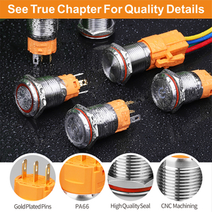 16mm Self-locking <strong>Push</strong> <strong>Button</strong> <strong>Switch</strong> Diameter 1NO+1NC On-off High Head <strong>Push</strong> <strong>Button</strong> <strong>Switch</strong> - Product Image 5