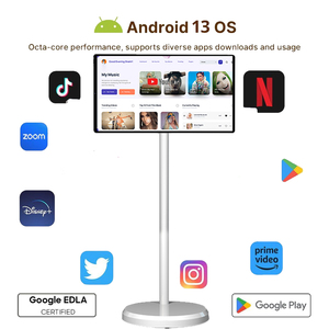 21.5 inç interaktif akıllı ekran dahili hoparlör taşınabilir Tv 1080P oyun monitörü Android 13 akıllı Tv tekerlekler üzerinde - Product Image 5