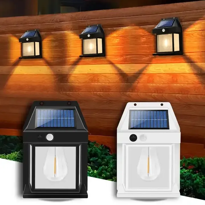 Outdoor Waterproof High Lumen Moderno Motion Sensor Ativado Wall Lamp Jardim Led Solar Wall Light