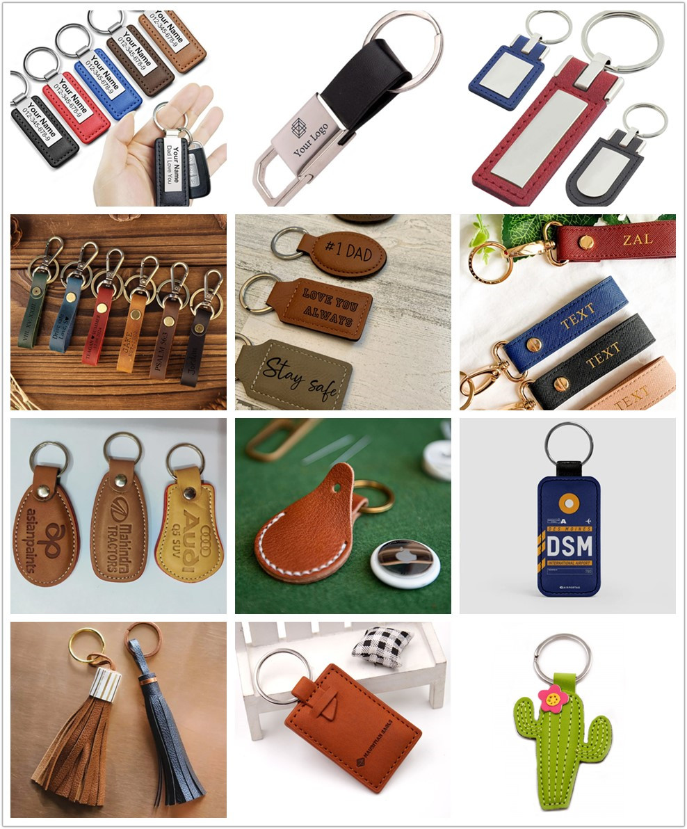Porte-clés en cuir personnalisé bienvenue