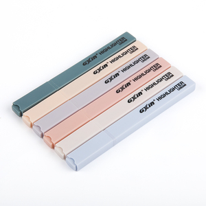 Gxin-Conjunto de rotuladores fluorescentes multicolor de nailon suave/Puntilla de cincel para escritura suave, con rotuladores