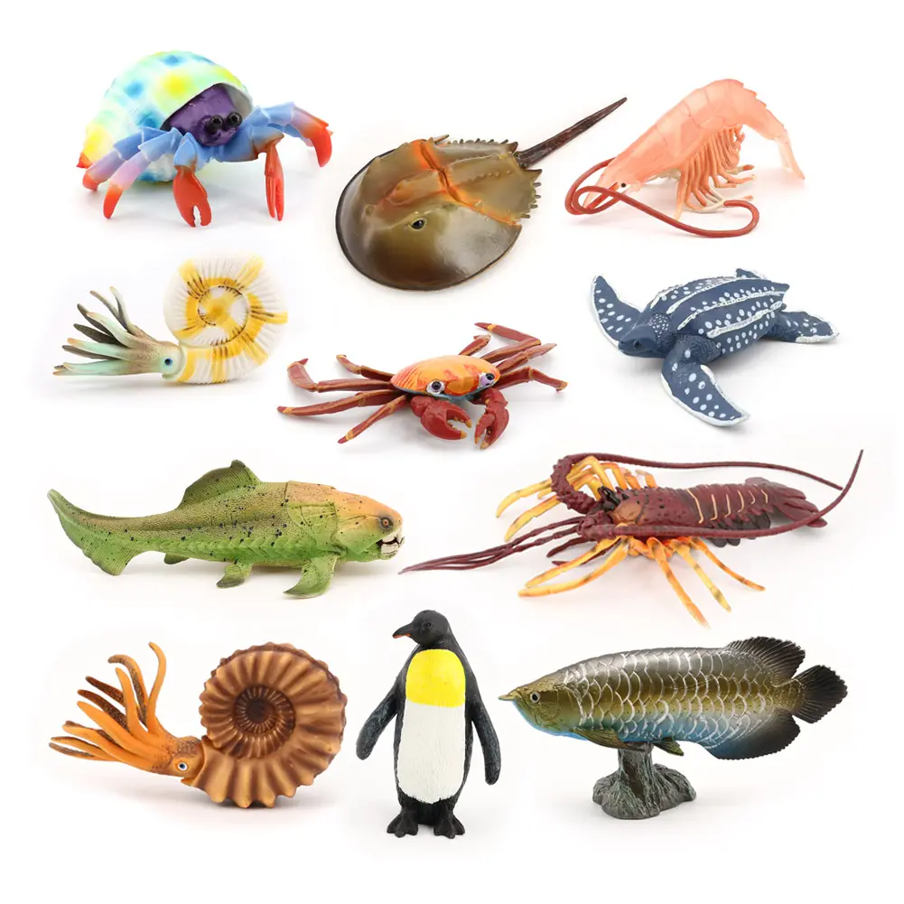 Jouets animaux de mer en PVC, solide, modèle de poisson homard, Figurines d'animaux en plastique, vente en gros,