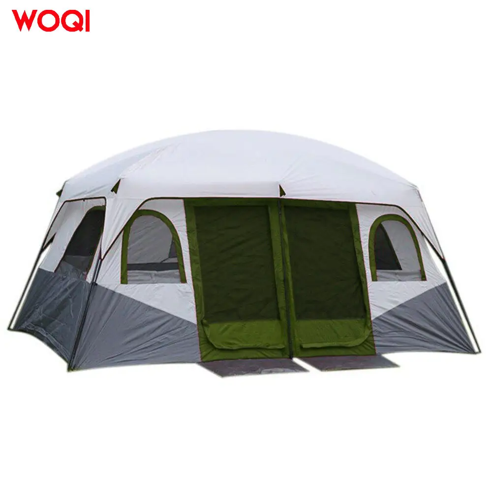 WOQI súper grande impermeable tienda de reunión familiar para 4/6/8/12 personas tienda de campaña al aire libre con 2 puertas