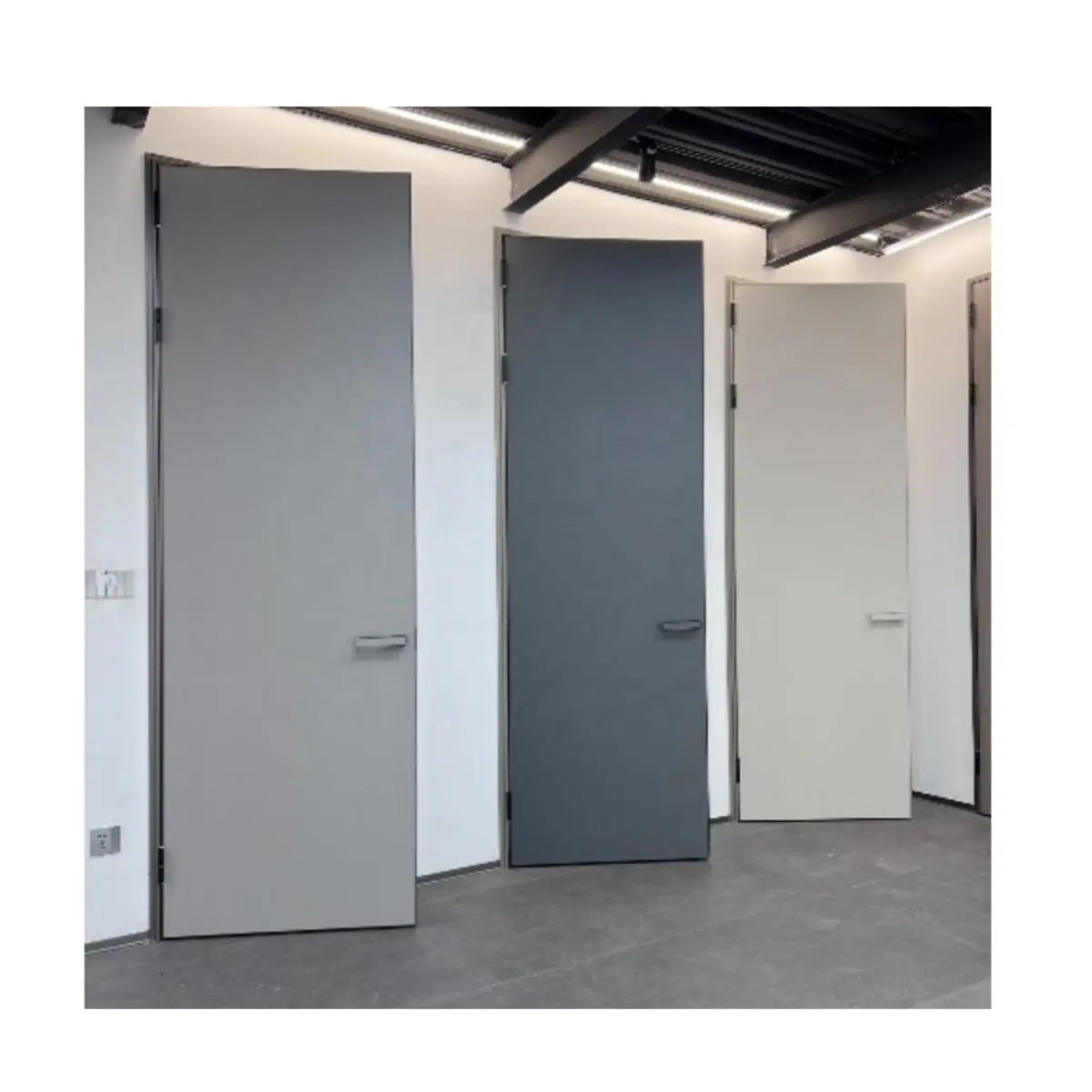 Impermeável Interior Cinza Quarto Alumínio Porta PVC revestido Design Com Porta Porta Para vendas diretas china atacado