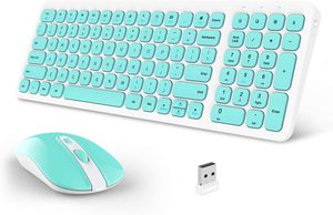 Combo de teclado y ratón inalámbricos para ordenador portátil, 2,4g, diseño italiano, para teléfono de pago, azul, precio de fábrica de China - Product Image 2