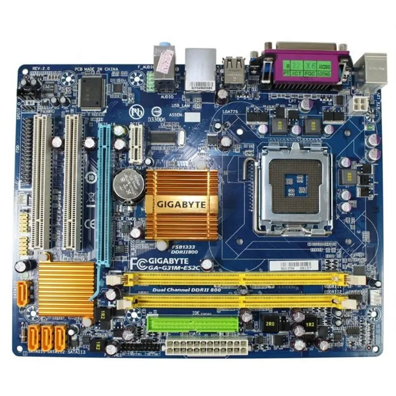 기가 바이트 GA-G31M-ES2C 데스크탑 마더 보드 G31 소켓 LGA 775 코어 2 DDR2 4G 마이크로 ATX 원래 사용 G31M-ES2C 메인 보드