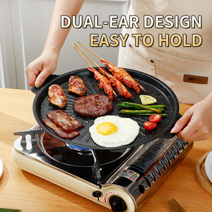 Cắm Trại Ngoài Trời Hàn Quốc Không Dính Sắt Nướng Tấm & Chảo Thiết Kế Hiện Đại Hình Tròn Phổ Sử Dụng - Product Image 3