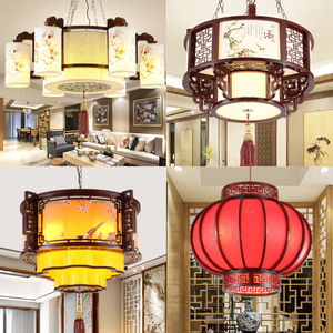 中式仿古风格LED彩灯悬浮型灯具酒店led灯矩形大厅客厅餐厅站在床头