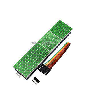 MAX7219 modulo 4 in 1 Array a matrice di punti 5V modulo di controllo blu rosso verde modulo Display a LED con cavo 5P - Product Image 3