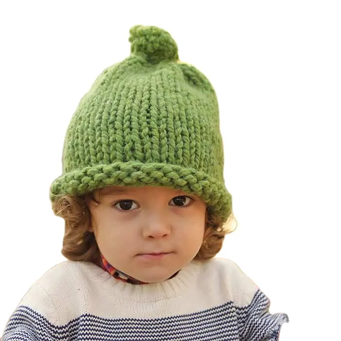 Ingrosso di nuovi cappelli fatti a mano per bambini, accessori per bambini protezioni per le orecchie, cappelli di lana carini e versatili
