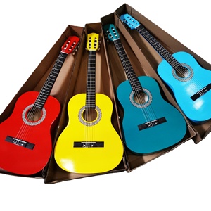 <strong>C</strong>-34 34-Inch Linden Top Classic Guitar <strong>with</strong> Nylon <strong>Strings</strong> Popular Chrome Beginner Model - Product Image 1