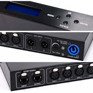 ตัวขยายเครือข่าย8ทางพร้อมช่อง4096 8X512ช่อง artnet ไปยังโหนด DMX สำหรับไฟ DJ 220V โซลูชันตัวควบคุม LED