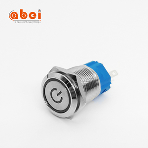 Abei 16 millimetri doppio colore 12V 110V moto con la luce del led interruttore di pulsante impermeabile di spinta in metallo interruttore - Product Image 5
