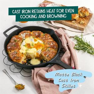 Bright Houseware Customized Cooking Pan Non-stick Matte Black Frying Pan Cookware <strong>10</strong> Inch Round 26cm Enamel Cast Iron <strong>Skillet</strong> - Product Image 2