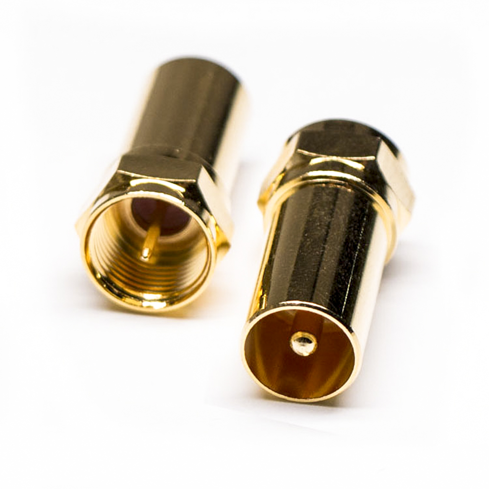 Adaptador recto F macho a PAL macho de 75 ohmios