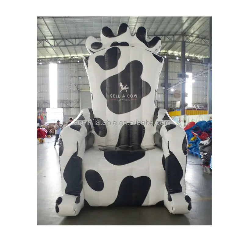 Promotion publicitaire personnalisée canapé gonflable mobilier gonflable avec impression complète du logo chaise gonflable géante en PVC pour vache