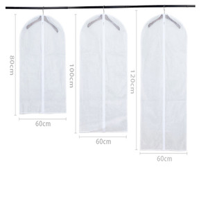 Logo Kustom Murah ECO Antidebu Bening Non-tenun Tersedia Gantungan Garmen Penutup Debu Tas untuk Lemari Lemari Baju Hallstand - Product Image 2
