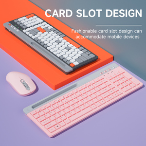 Teclado inalámbrico BT 2,4G teclado Oficina Chocolate keycap, diseño compacto computadora teclado inalámbrico
