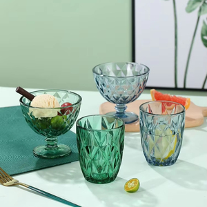 280ml Classic and Cute <strong>Blue</strong> Pattern Glass Tumbler Water and Whisky <strong>Cup</strong> With Customizable Logo for Parties Boxed - Product Image 5