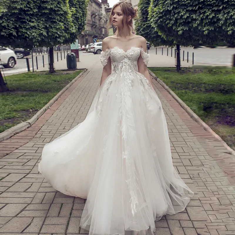 100% veri abiti da ballo persiani con spalle scoperte abito da sposa avorio abito glamour ed elegante