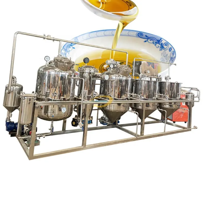 500kg/day small cooking oil refinery machine sunflower crude edible oil refinery machine refining machine