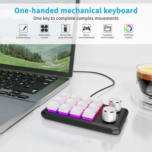 2.4G Wireless <strong>Programmable</strong> Macro Keypads USB-C Mini Customized <strong>Keyboard</strong> 12 Keys 2 Knobs Multimedia LED Light <strong>Mechanical</strong> Hot Swap - Product Image 2