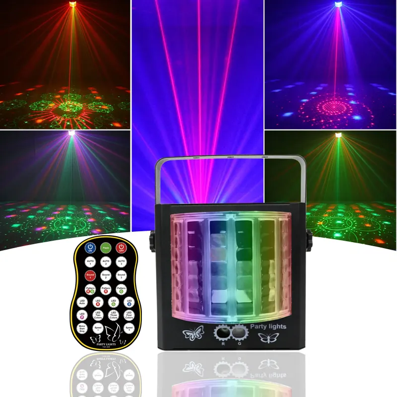 YSH Papillon Laser Lampe RGB UV led projecteur lumières de scène Activité sonore DJ fête lumières pour Karoke Discothèque bar
