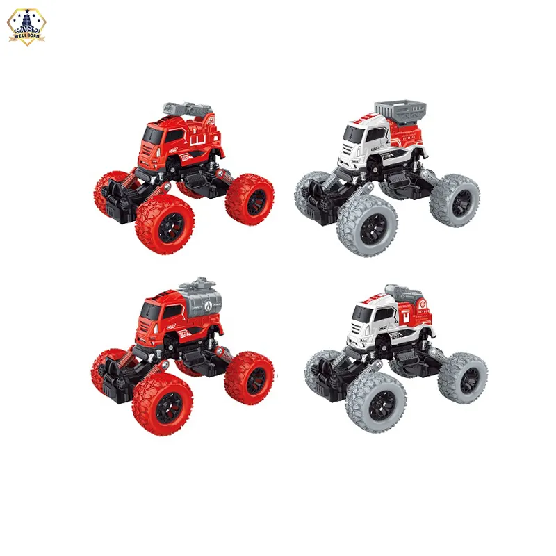 Carro de brinquedo com 2 estilos e 2 cores, venda quente, quatro rodas, modelo fundido, puxar para trás, escalada, fogo, brinquedo, carro de brinquedo, com 2 estilos e 2 cores