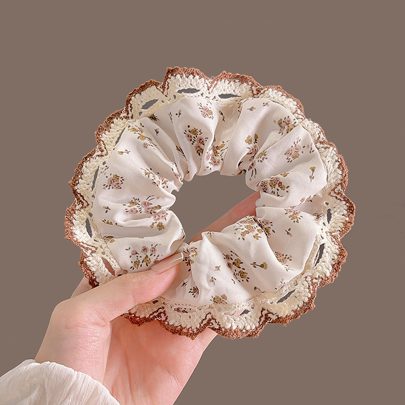 White circle small floral-white lace