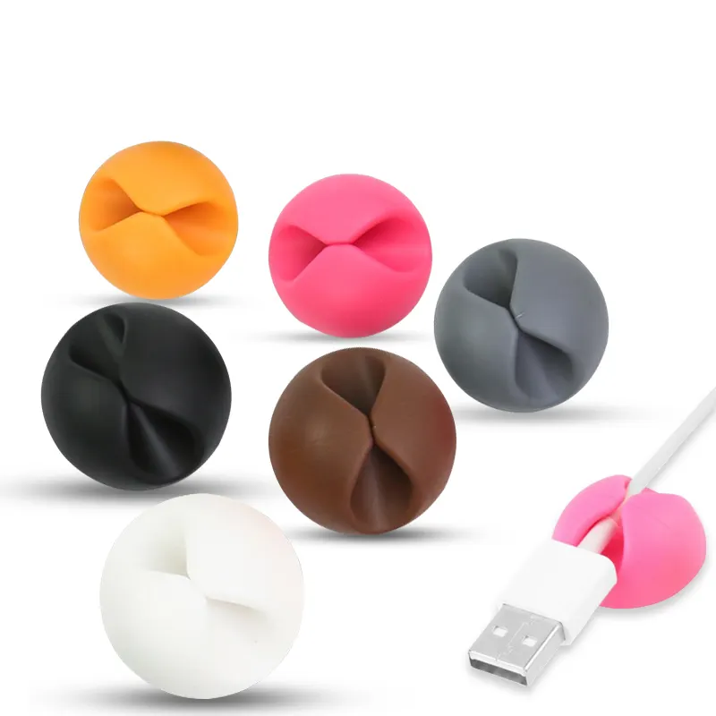 Nuevo producto, precio barato, soporte de cable de color personalizado, organizador de cable de alambre para coche de escritorio