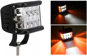 LED bakla ışık 4 inç Off Road çift yan sarı DRL flaş Strobe fonksiyonu ile sürüş sel nokta küp çalışma ışığı - Product Image 2