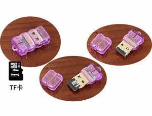 高速tf卡读卡器带盖子适配器的USB 2.0无驱动迷你透明蜗轮读卡器制造商供应商 - Product Image 3