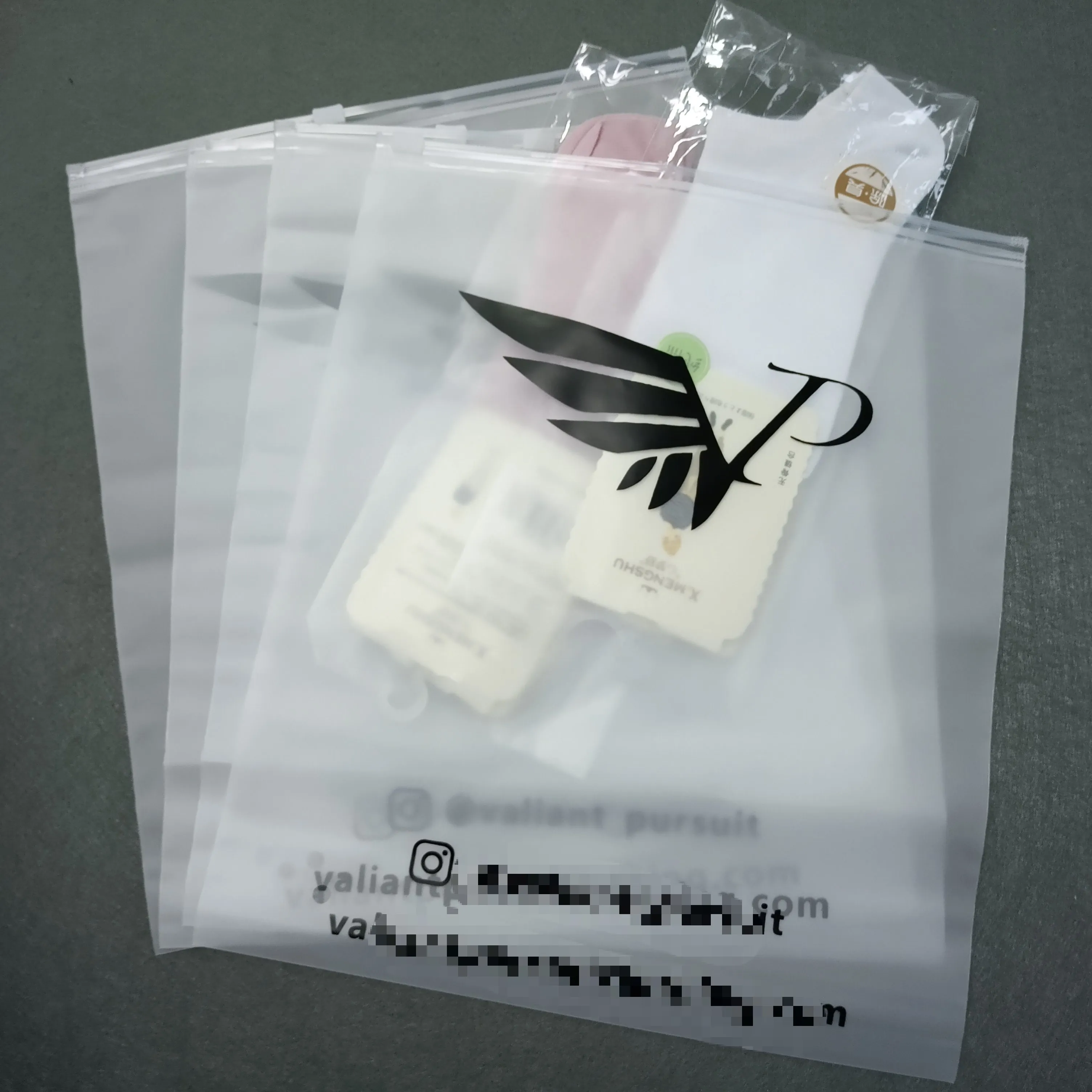 Customised Storage PE Self Seal Clothes Zip lock Package Zip Lock Frosted Bag