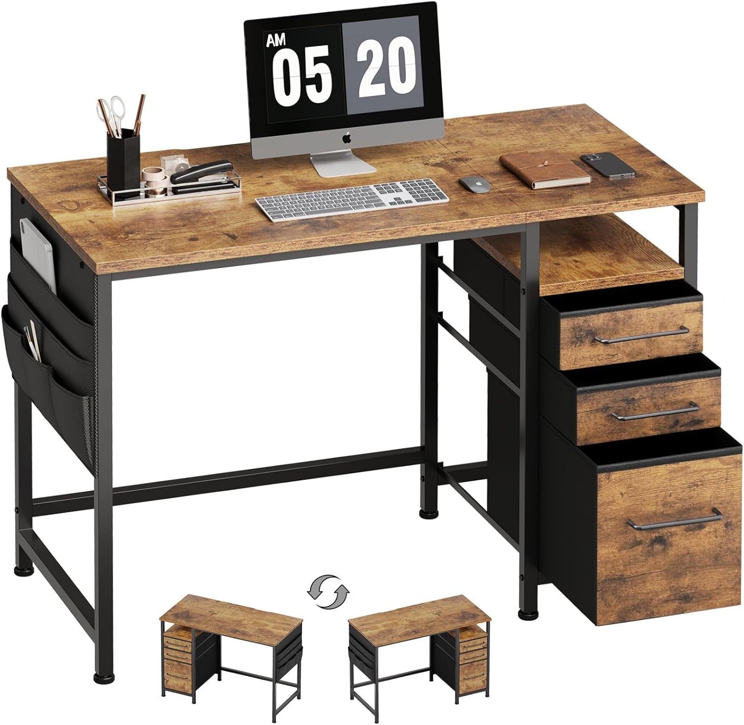 Rustic brown+black