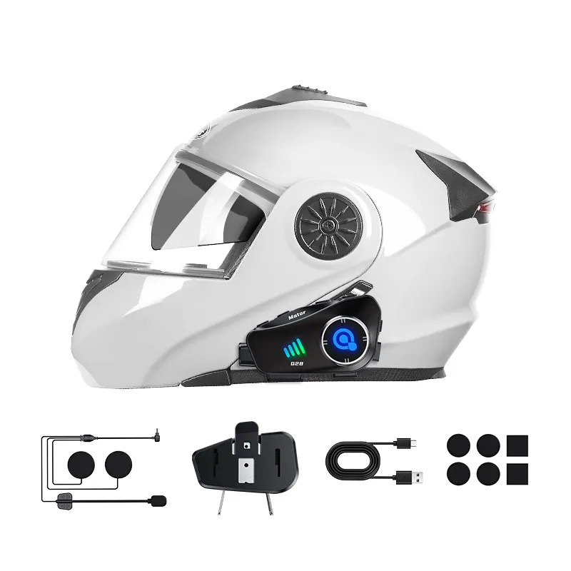 หมวกกันน็อคมอเตอร์ไซค์ Moto Dash Cam พร้อมกล้อง ชุดหูฟัง กล้องวิดีโอ ชุดหูฟังหมวกกันน็อครถจักรยานยนต์บลูทู ธ