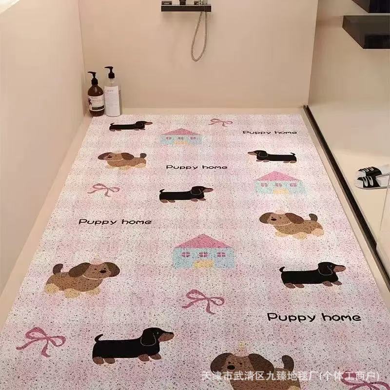 Maison pour chien à carreaux roses
