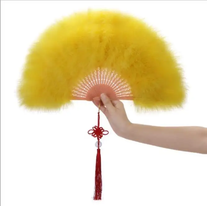 Top Quality Plastic Feather Folding Hand Fans for Belly Dance