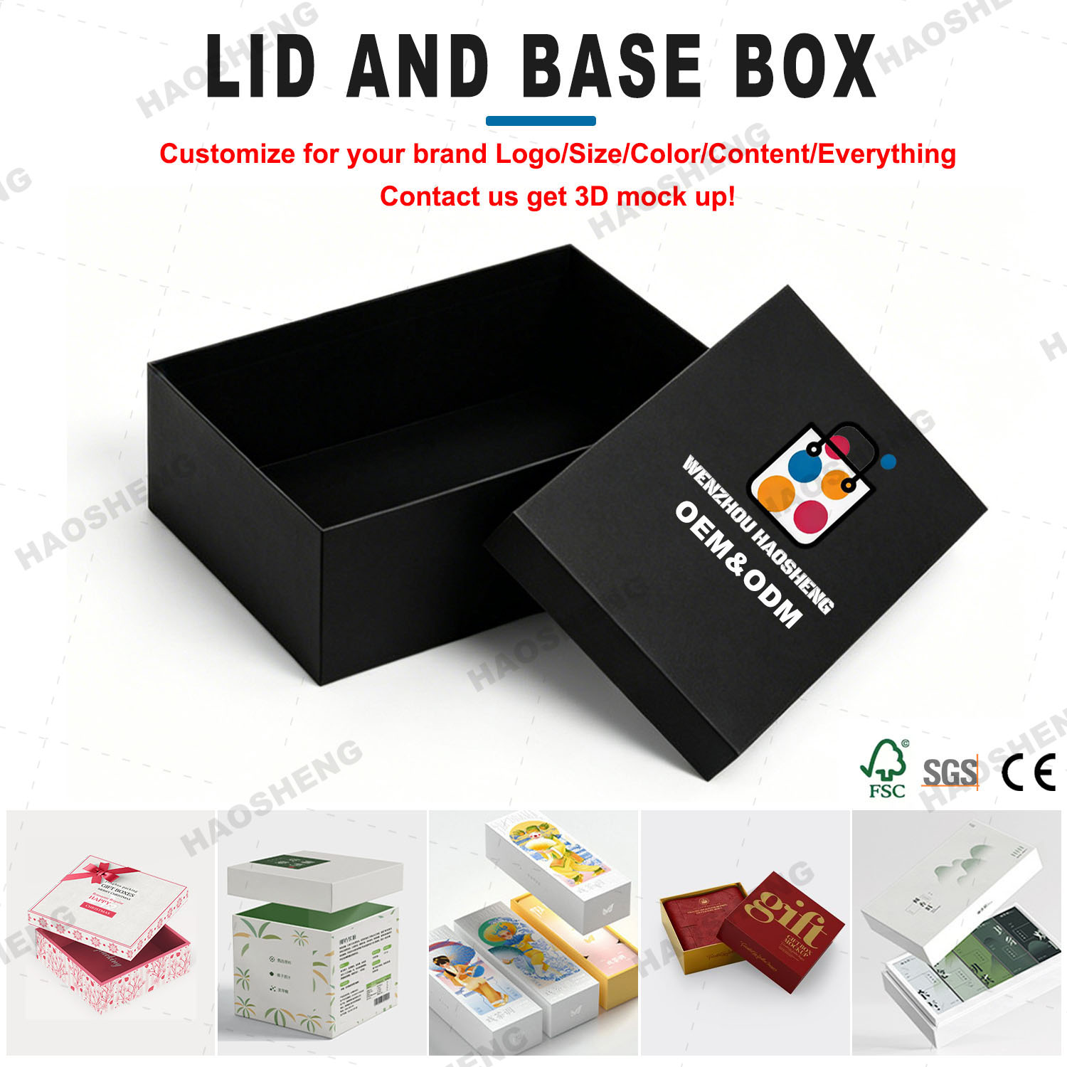Caja con tapa y base