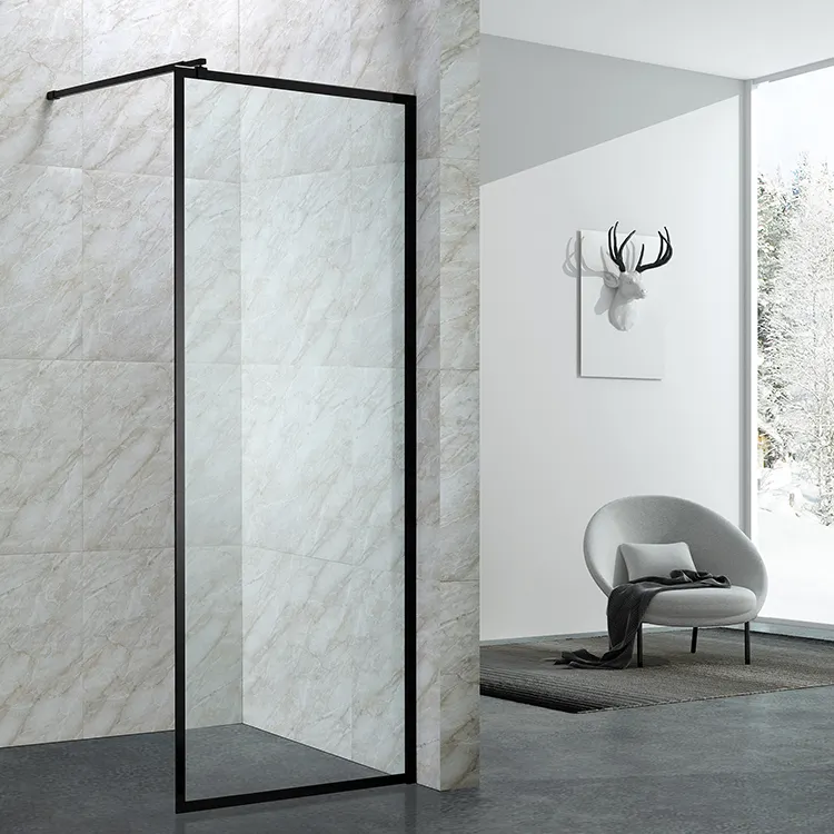 Panel layar Pancuran dinding partisi kaca tetap, kamar mandi pintu Pancuran berjalan harga rendah dengan bingkai