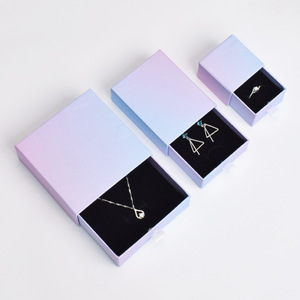 Logo ile geri dönüşümlü sert slayt kağıt çekmece kutusu takı hediye karton kutu - Product Image 1