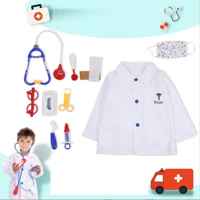 Disfraz de doctor para niños, conjunto de traje de doctor, para escenario, MQ1019-A