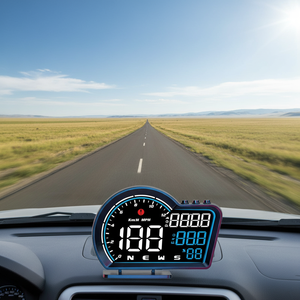 Phổ HD HUD Đồng hồ tốc độ GPS LED LCD OBD MPH la bàn hướng mệt mỏi lái xe nhắc nhở khoảng cách độ cao quá tốc báo động - Product Image 6